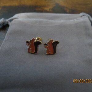 Fall Inspired Squirrel with Acorn Stud Earrings